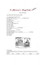 English Worksheet: airport and hotel dialogues 