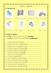 English Worksheet: There is - There are