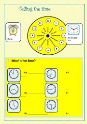 English Worksheet: Telling the time (part 2)