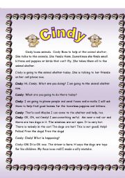 English Worksheet: Cindy  