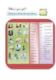 English Worksheet: Your job