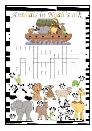 English Worksheet: Animals in Noahs ark crossword