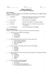 English Worksheet: Gullivers Travels Voyage 2 Quiz