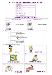 English Worksheet: Simple Past: TO BE