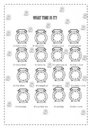 English Worksheet: WHAT TIME IS IT?