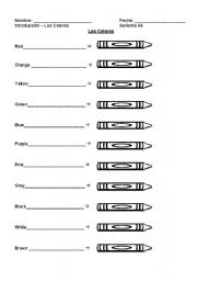 English Worksheet: Label Colors with Crayons
