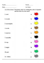English Worksheet: Colors, School Supplies