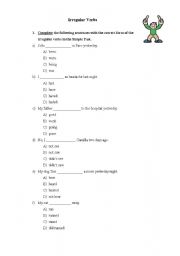 English worksheet: Simple Past - Irregular verbs