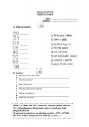 English worksheet: Elementary exam