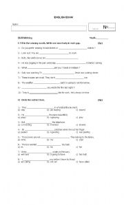 English worksheet: English Exam