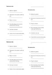 English Worksheet: Warm up Zero Class Pre-Intermediate