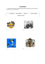 English worksheet: The environment activities