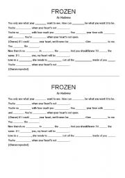 English worksheet: Frozen - Madonna