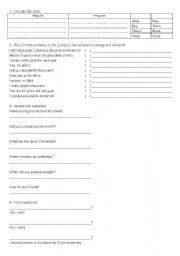 English worksheet: Past Simple