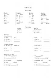 English Worksheet: Verb to be