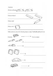 English worksheet: Using demonstrative pronouns