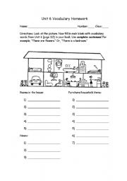 English Worksheet: Household objects/Rooms vocabulary