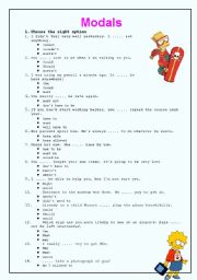 English Worksheet: MODALS