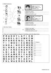 English Worksheet: NATIONALITIES