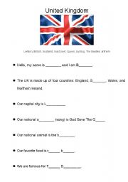 English Worksheet: Introduction to the United Kingdom
