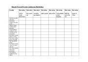 English Worksheet: Simple Present /Present Continuous battleships