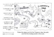 English Worksheet: Treasure Map