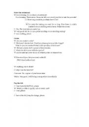 English Worksheet: Restaurant Dialogue