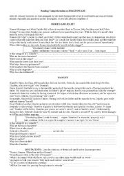 English Worksheet: Shakespeare summaries