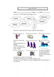 English worksheet: Days of the week