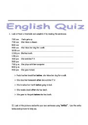 English Worksheet: Conjunction Quiz
