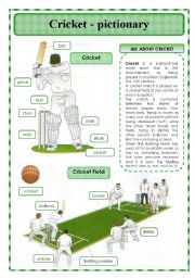 English Worksheet: Cricket - pictionary