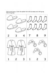 English Worksheet: Clothes counting