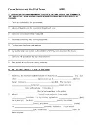 English Worksheet: Passive Voice and Mixed Verb Tenses