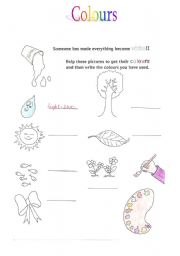 English worksheet: Colours