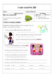 English Worksheet: counting