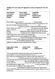 English worksheet: family words