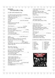 English Worksheet: Aerosmith - I dont wanna miss a thing