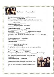 English Worksheet: The Corrs - Everybody hurts