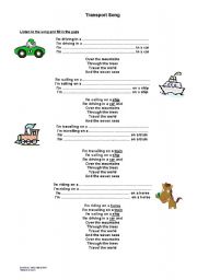 English worksheet: Transport Song