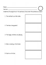 English Worksheet: Adjectives