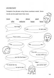 English worksheet: Courteous Phrases