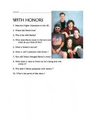 English worksheet: With Honors