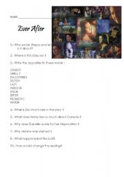 English Worksheet: Ever After: a Cinderella Story