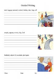 English Worksheet: Guide Writing At the airport example included