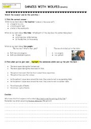 English Worksheet: dances with wolves / credits