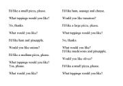 English worksheet: food - dialog