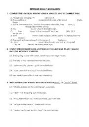 English Worksheet: september exam 1st bachillerato