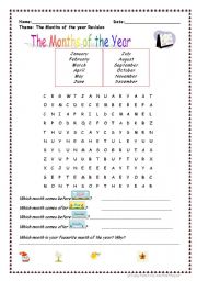 English Worksheet: The months of the year