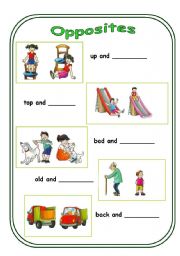 English Worksheet: Opposites (3rd worksheet of 4)