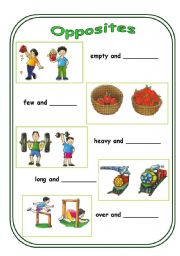 English Worksheet: Opposites (4th worksheets of 4)